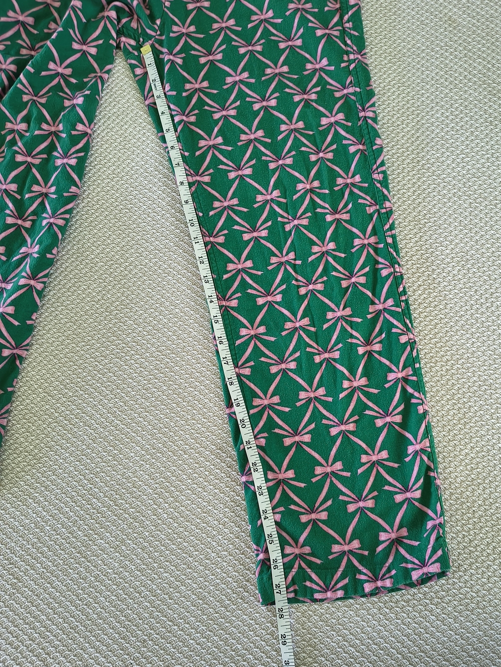 J. Crew Green and Pink Printed Pajama Pants - Picture 6 of 10